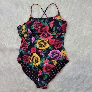 Vera Bradley reversible floral polka dot one piece swimsuit 16